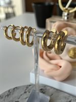 Σκουλαρίκι gold three - Image 2