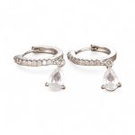 Σκουλαρίκι Diamond hoop silver