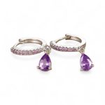 Σκουλαρίκι purple hoop silver - Image 2