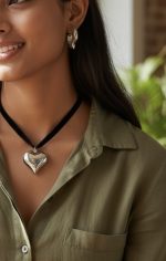 Κολιέ Heart silver