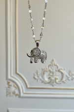 Κολιέ elephant silver